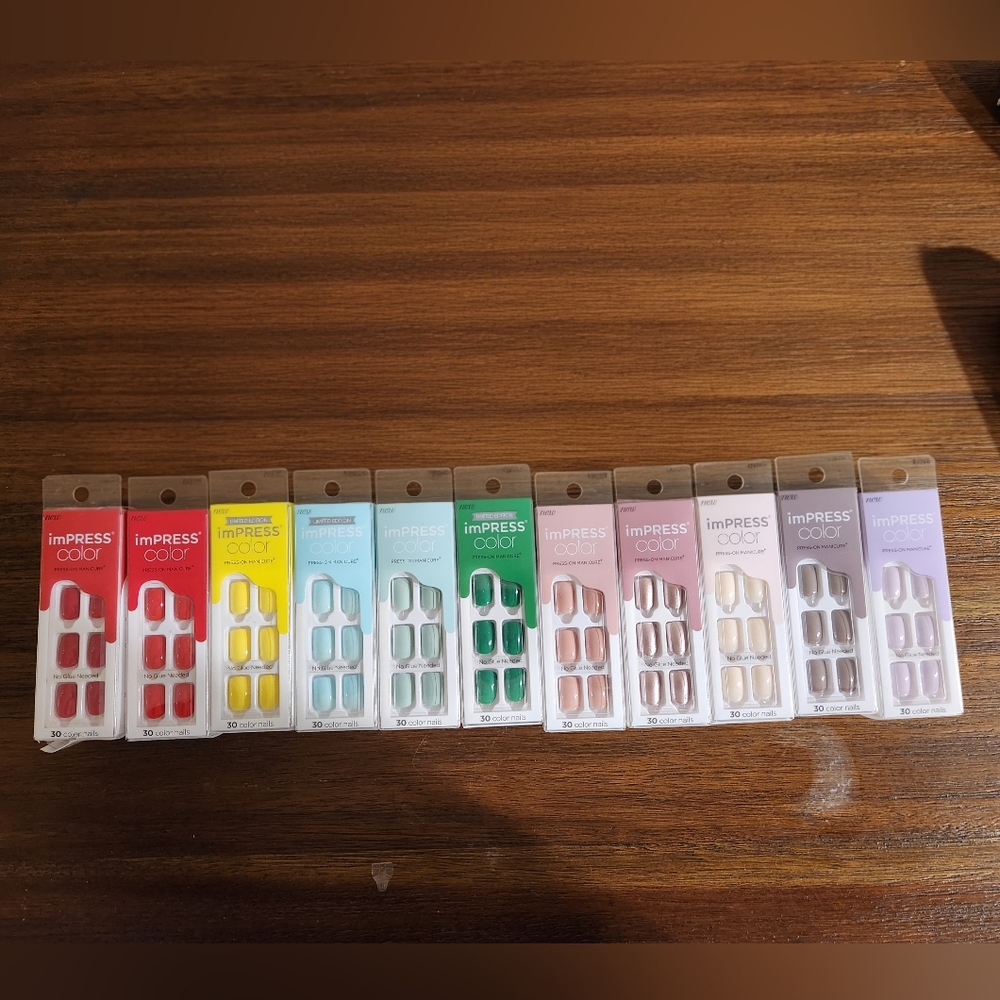 Set of 11 NIB imPRESS press on nails - Assorted Colors